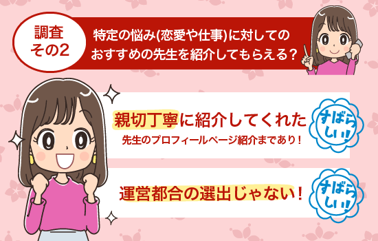 特定の悩みの先生を紹介してもらえる？