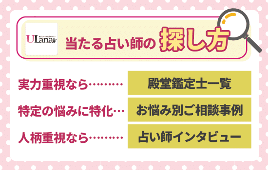 電話占いウラナの当たる占い師の探し方解説画像