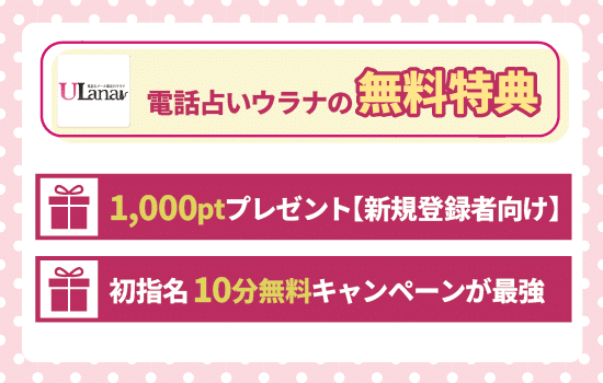 電話占いウラナの無料特典解説画像