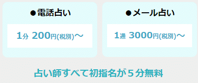電話占いコメット　料金体系