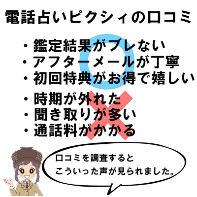 電話占いピクシィ口コミ