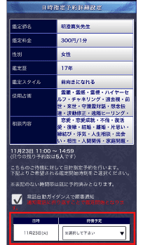 電話占いウィル:日時指定予約②