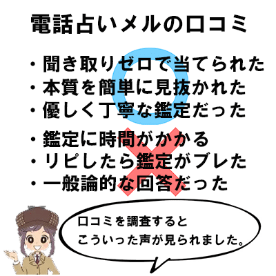 電話占いメルの口コミ