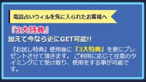 電話占いウィルの3大特典
