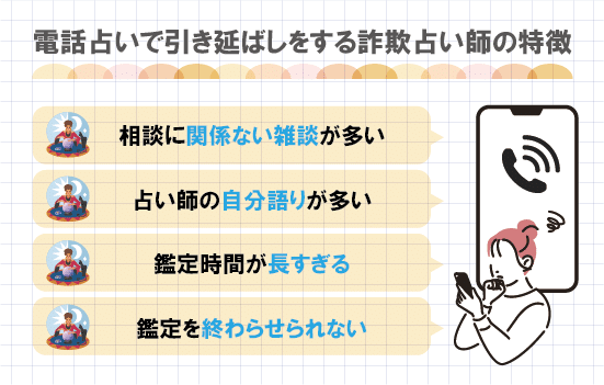 電話占いで引き延ばしをする詐欺占い師の特徴